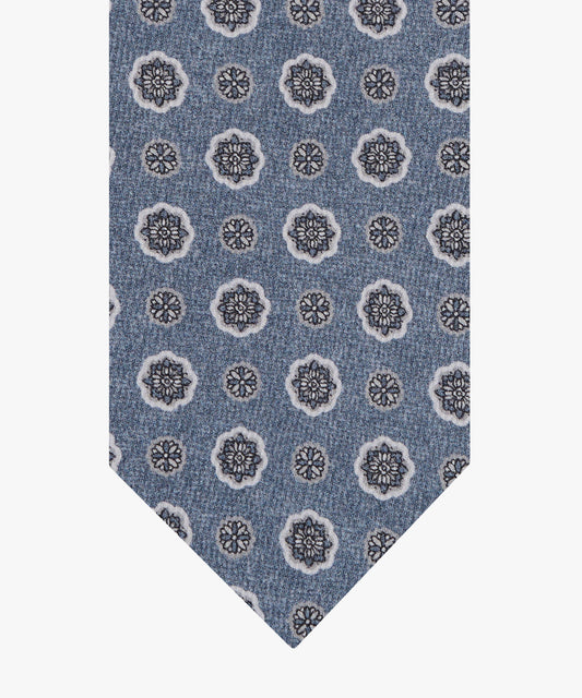 Blauwe zijden stropdas met print Profuomo - PPXA30026C