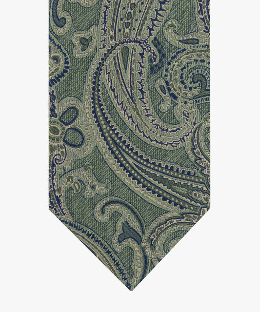 Groene zijden stropdas met paisleyprint Profuomo - PPXA30042D