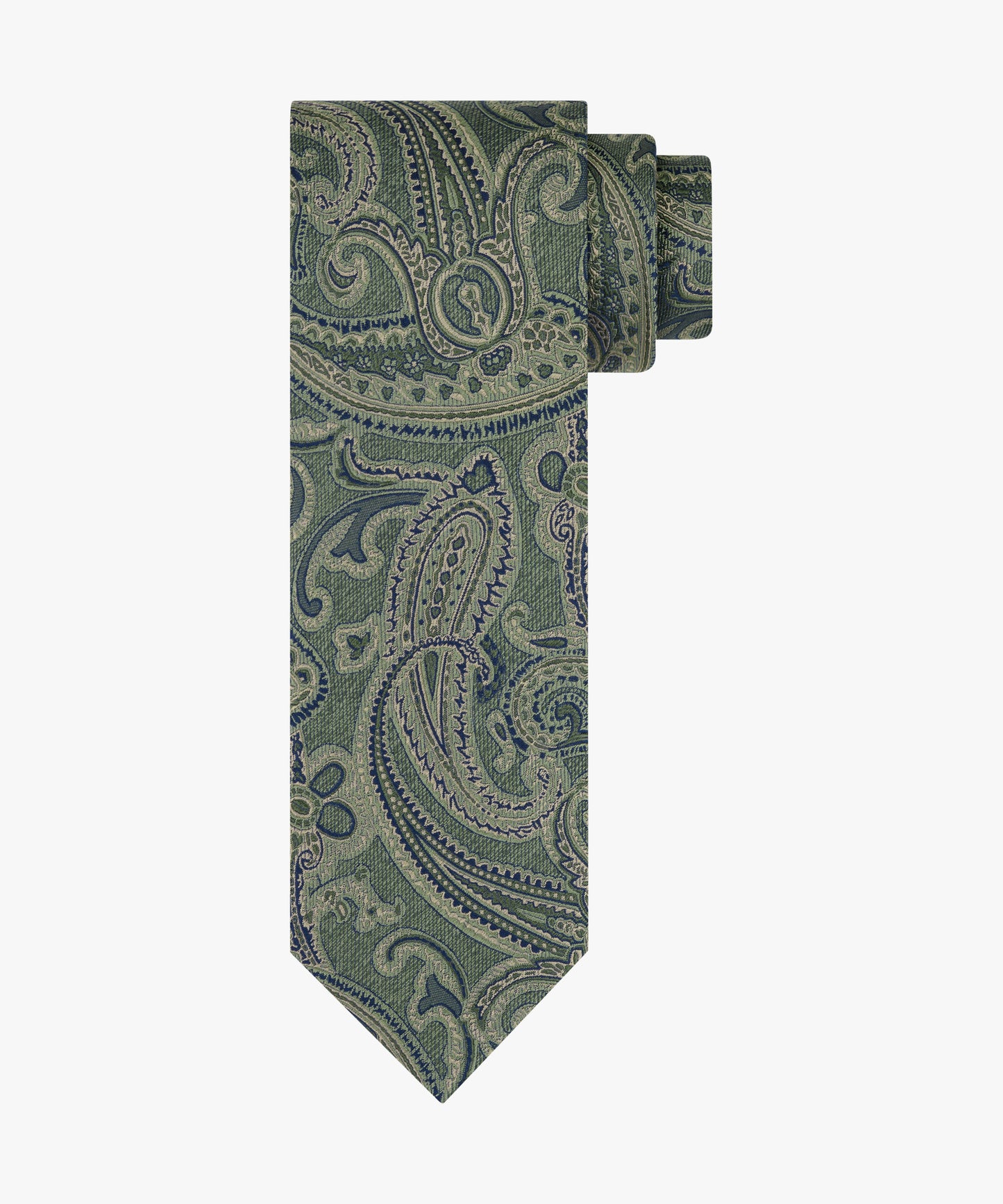 Green silk tie with paisley print Profuomo - PPXA30042D