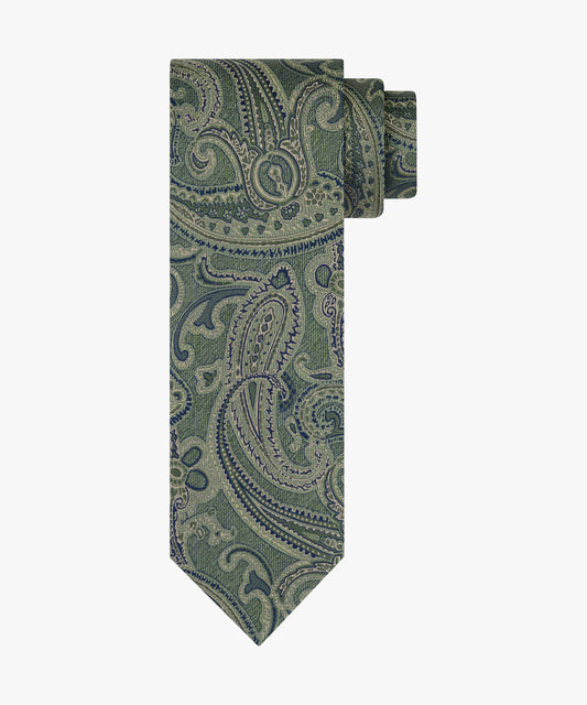 Groene zijden stropdas met paisleyprint Profuomo - PPXA30042D