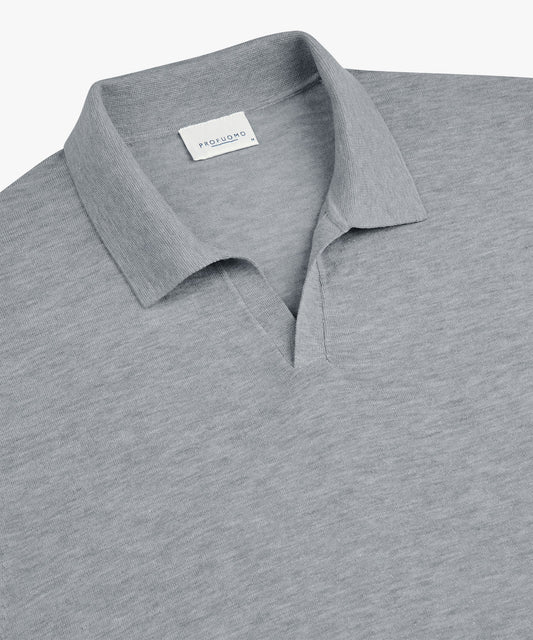 Blauwgrijze gebreide polo Profuomo - PPXD10006D