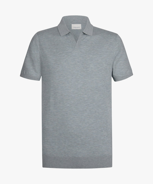Blauwgrijze gebreide polo Profuomo - PPXD10006D