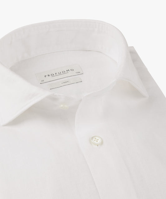 Wit linnen slim fit overhemd Profuomo - PPXH10017A-B-P
