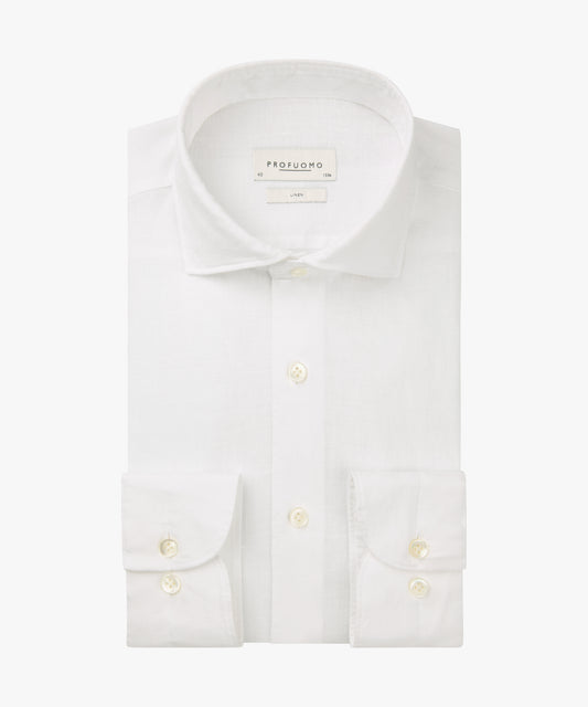 Wit linnen slim fit overhemd Profuomo - PPXH10017A-B-P