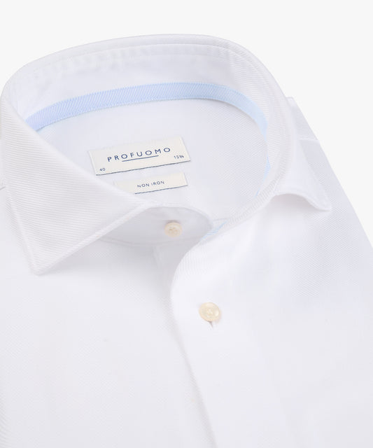 Witte katoenen slim fit overhemd Profuomo - PPP30007A