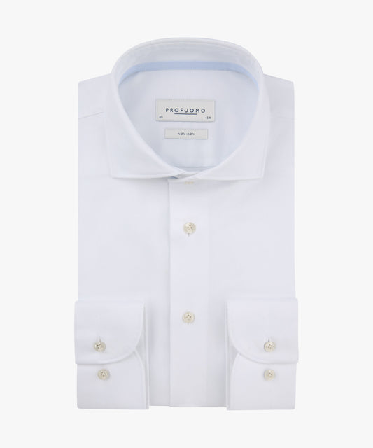 Witte katoenen slim fit overhemd Profuomo - PPP30007A