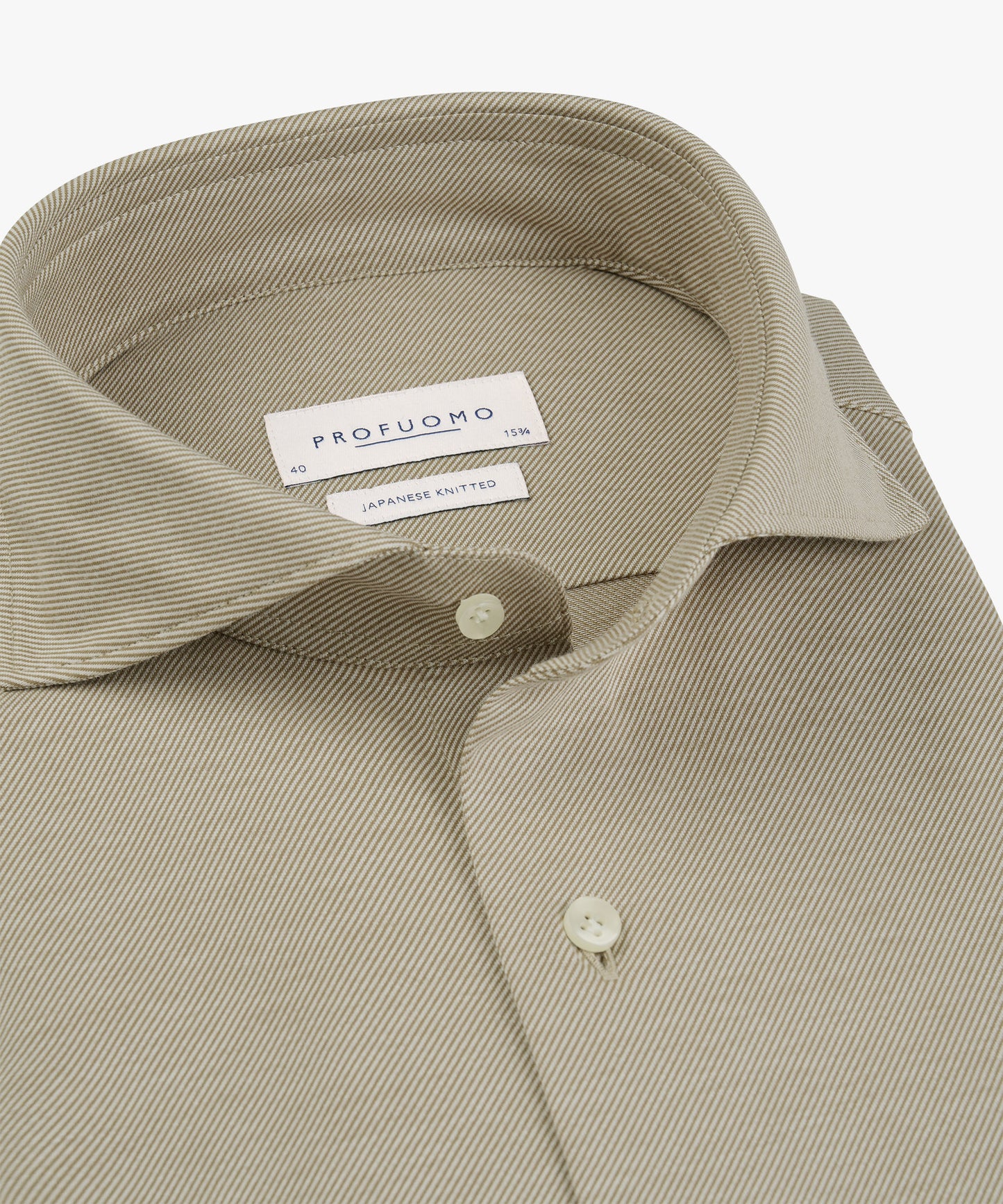 Donkerbeige Japanese knitted slim fit overhemd Profuomo - PPXH30022A