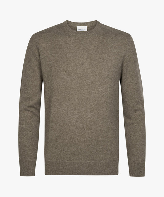 Dark beige cashmere crew neck pullover Profuomo - PPXJ30037A-D