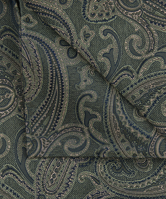 Green silk pocket square with paisley print Profuomo - PPXN30042D