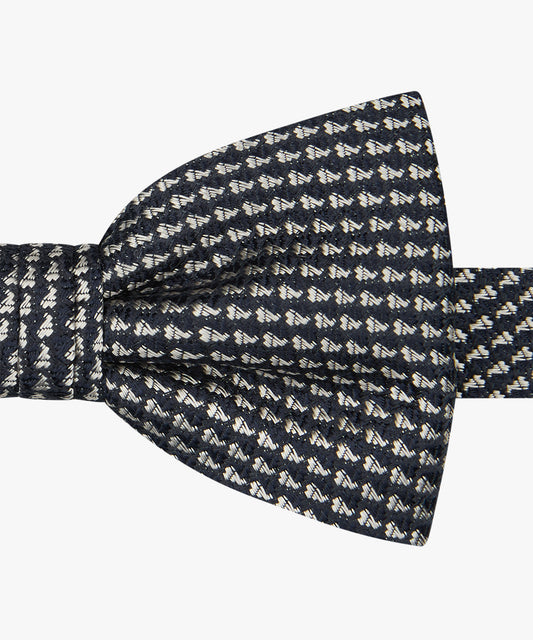 Navy zijden vlinderdas met print Profuomo - PPXV30009B-C