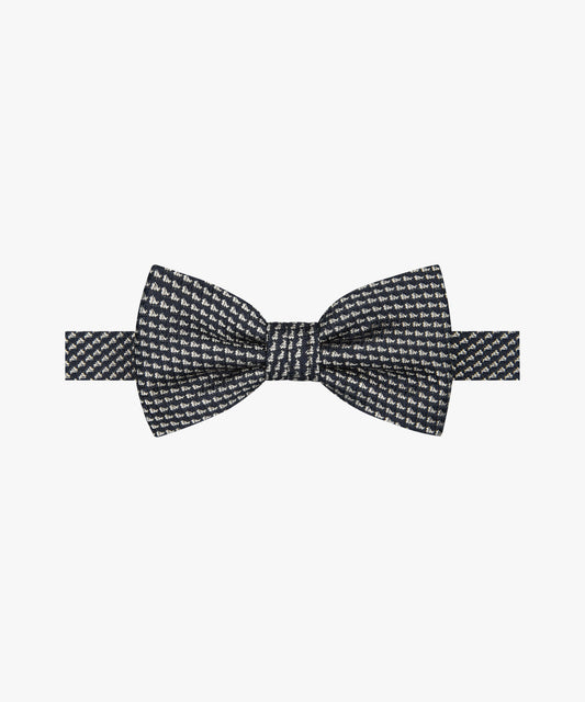 Navy zijden vlinderdas met print Profuomo - PPXV30009B-C