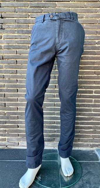 Blue structured cotton regular fit trousers Per Steff - Wayne 1572/228