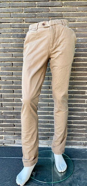 Camel structured cotton regular fit trousers Per Steff - Wayne 1572/776