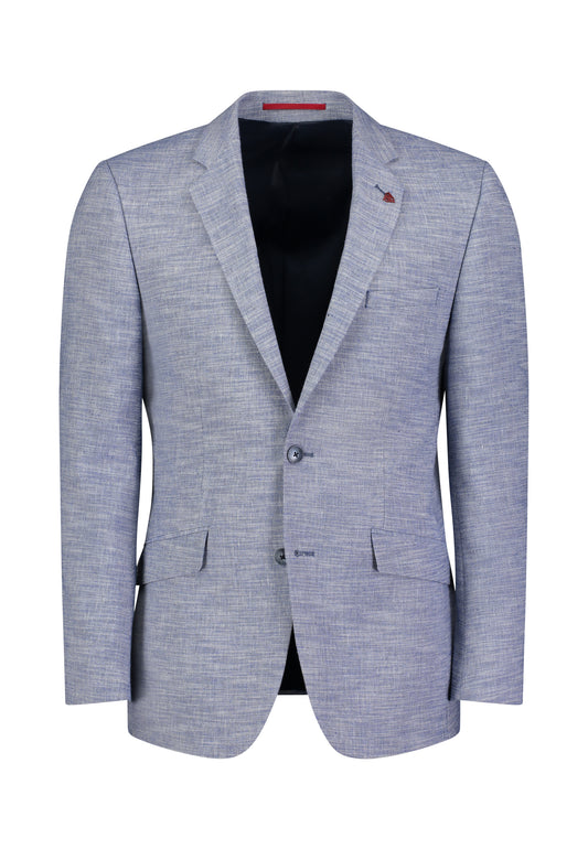 Blauw katoenen linnen slim fit kostuum Roy Robson - 02118/A450