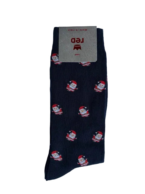 Navy socks with Santa Claus Red - 64B42G/V2394