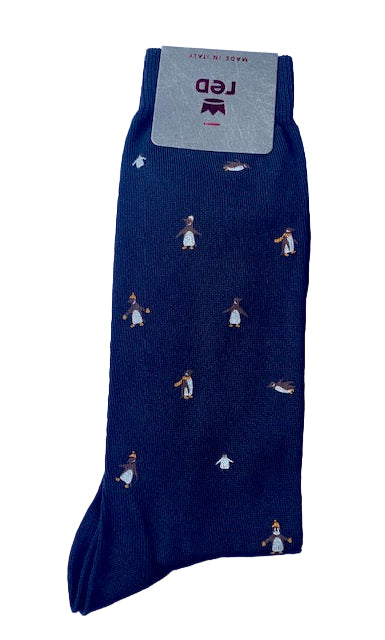 Groene katoenen sokken met pinguïns Rood - 62A92G/V0009