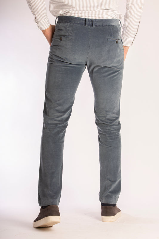 Blue corduroy slim fit trousers Zilton - Sidney-P 58/373