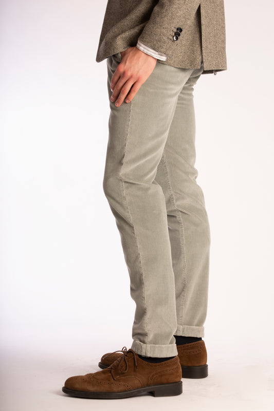 Light green corduroy slim fit trousers Zilton - Sidney-P 58/582