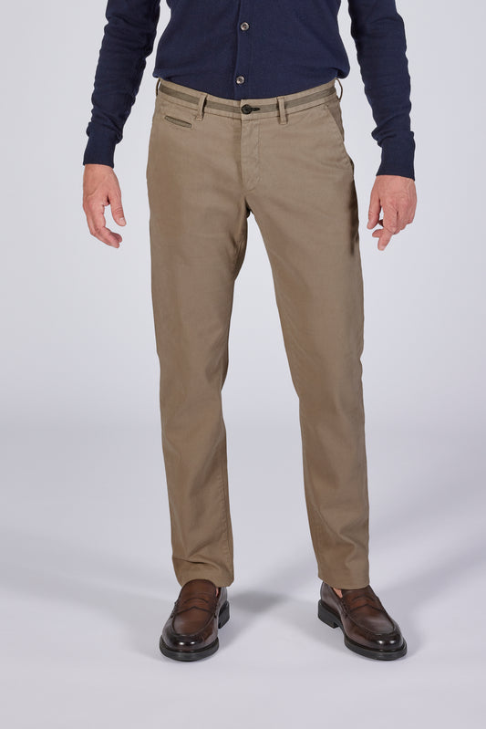 Donkerbeige modern fit broek Zilton - Sidney-PF 21/420