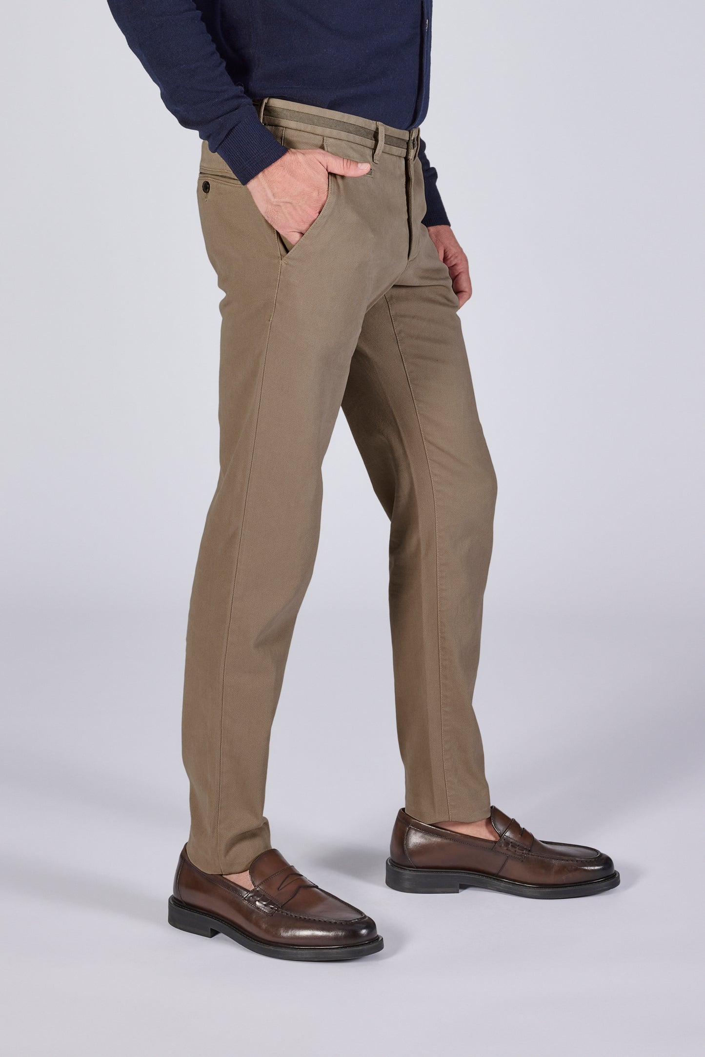Dark brown modern fit trousers Zilton - Sidney-PF 21/481