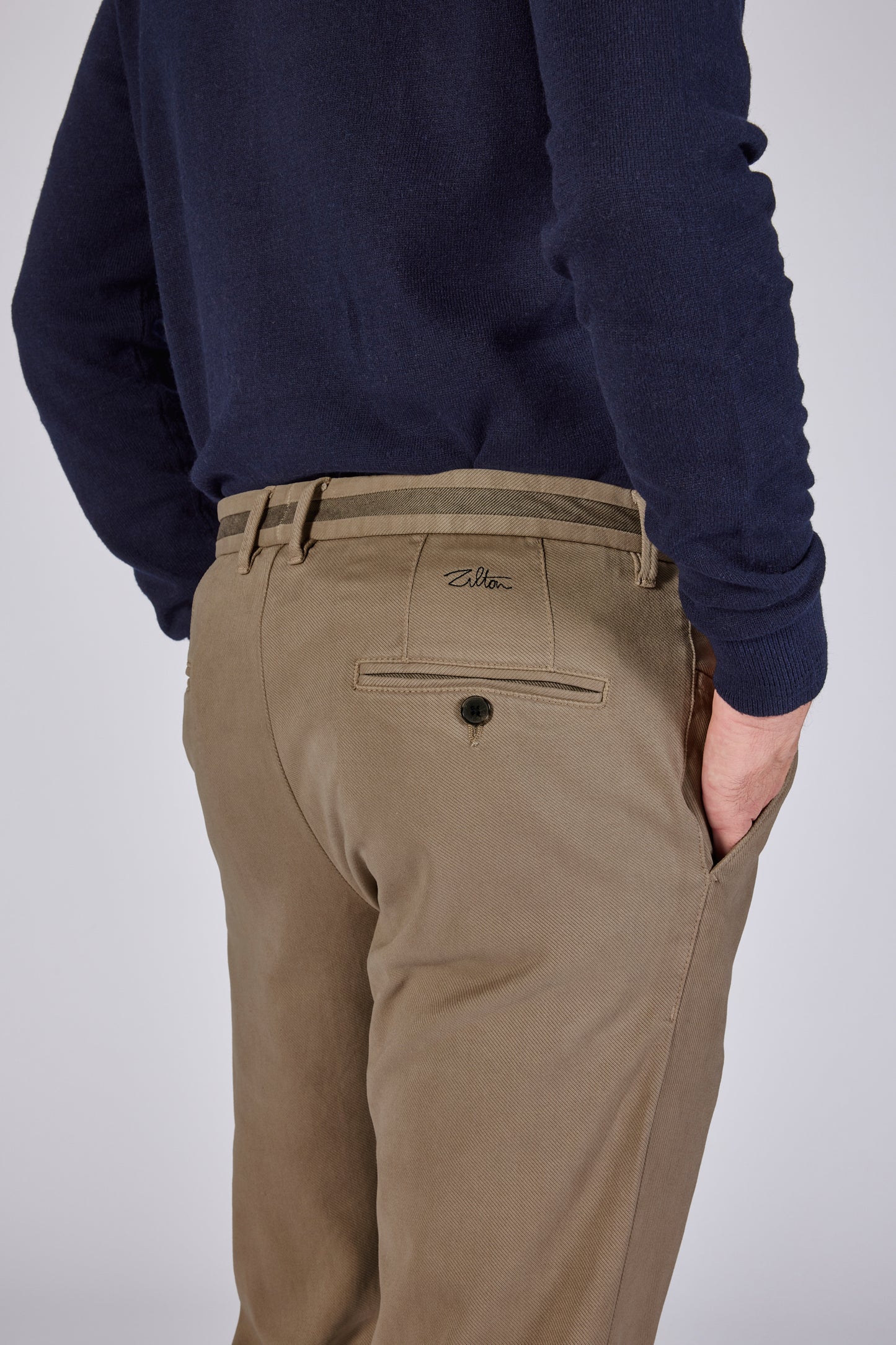 Dark brown modern fit trousers Zilton - Sidney-PF 21/481