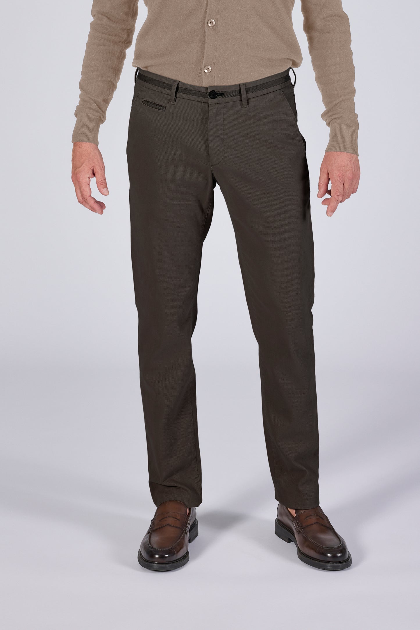 Dark brown modern fit trousers Zilton - Sidney-PF 21/481