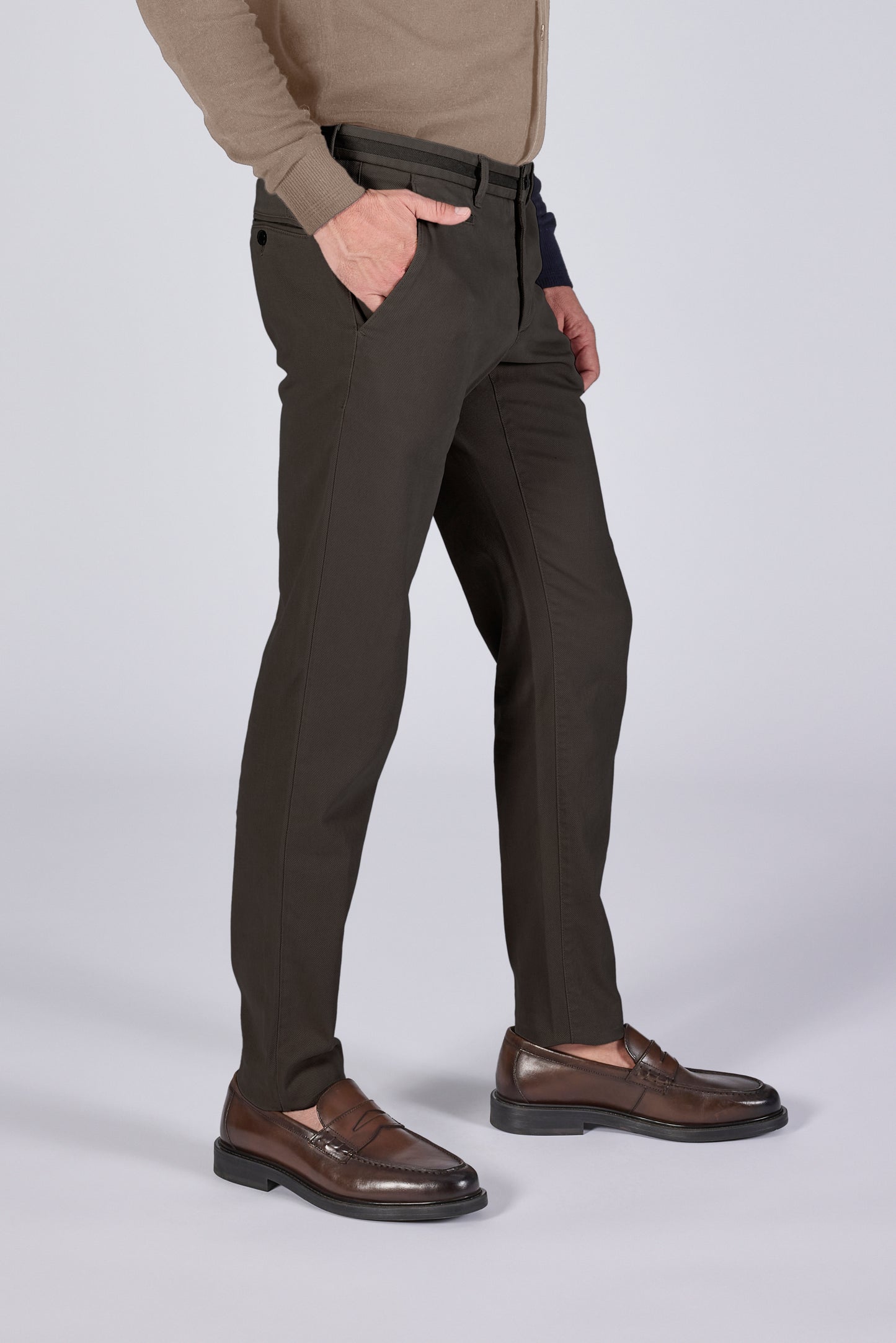 Dark brown modern fit trousers Zilton - Sidney-PF 21/481