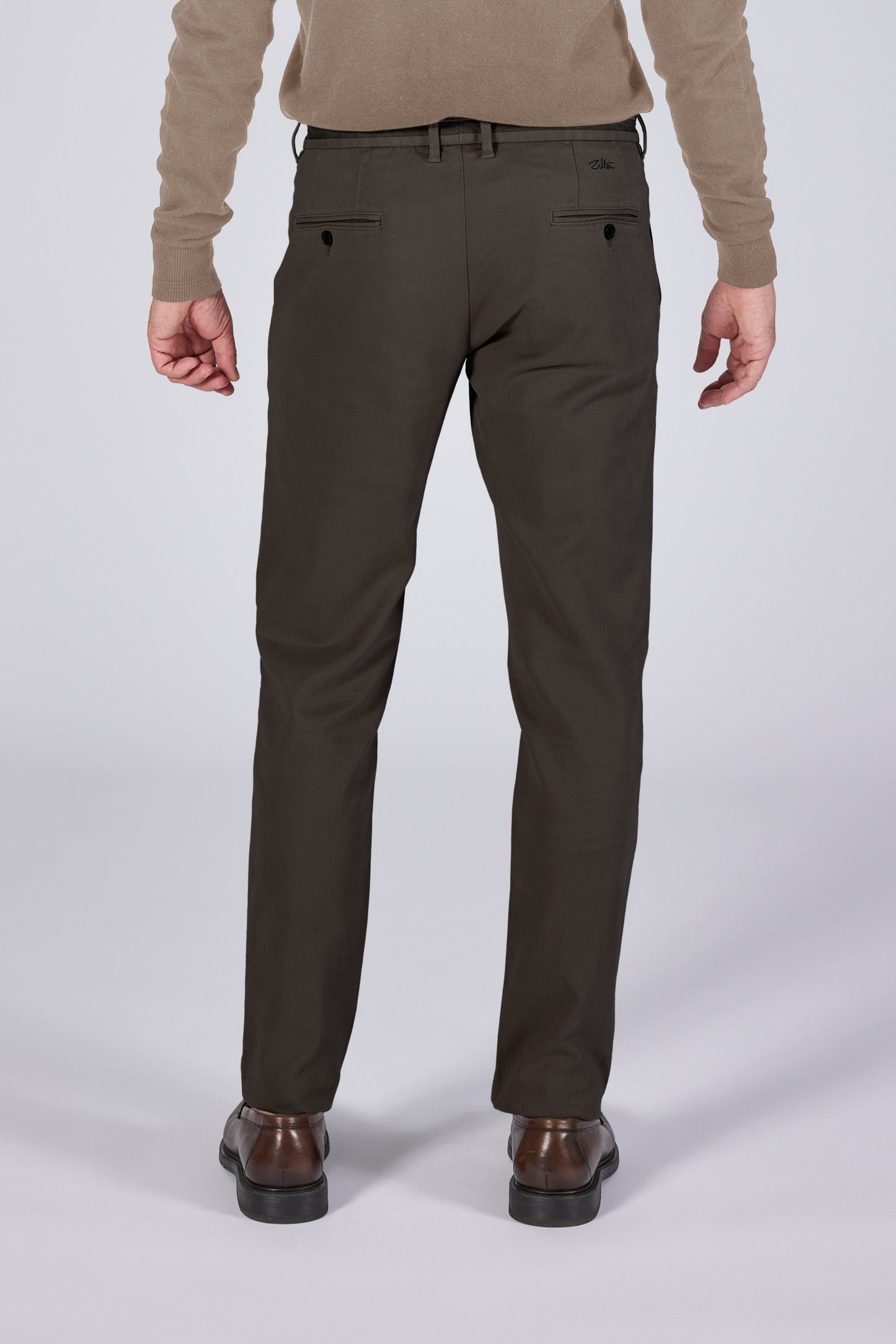 Dark brown modern fit trousers Zilton - Sidney-PF 21/481