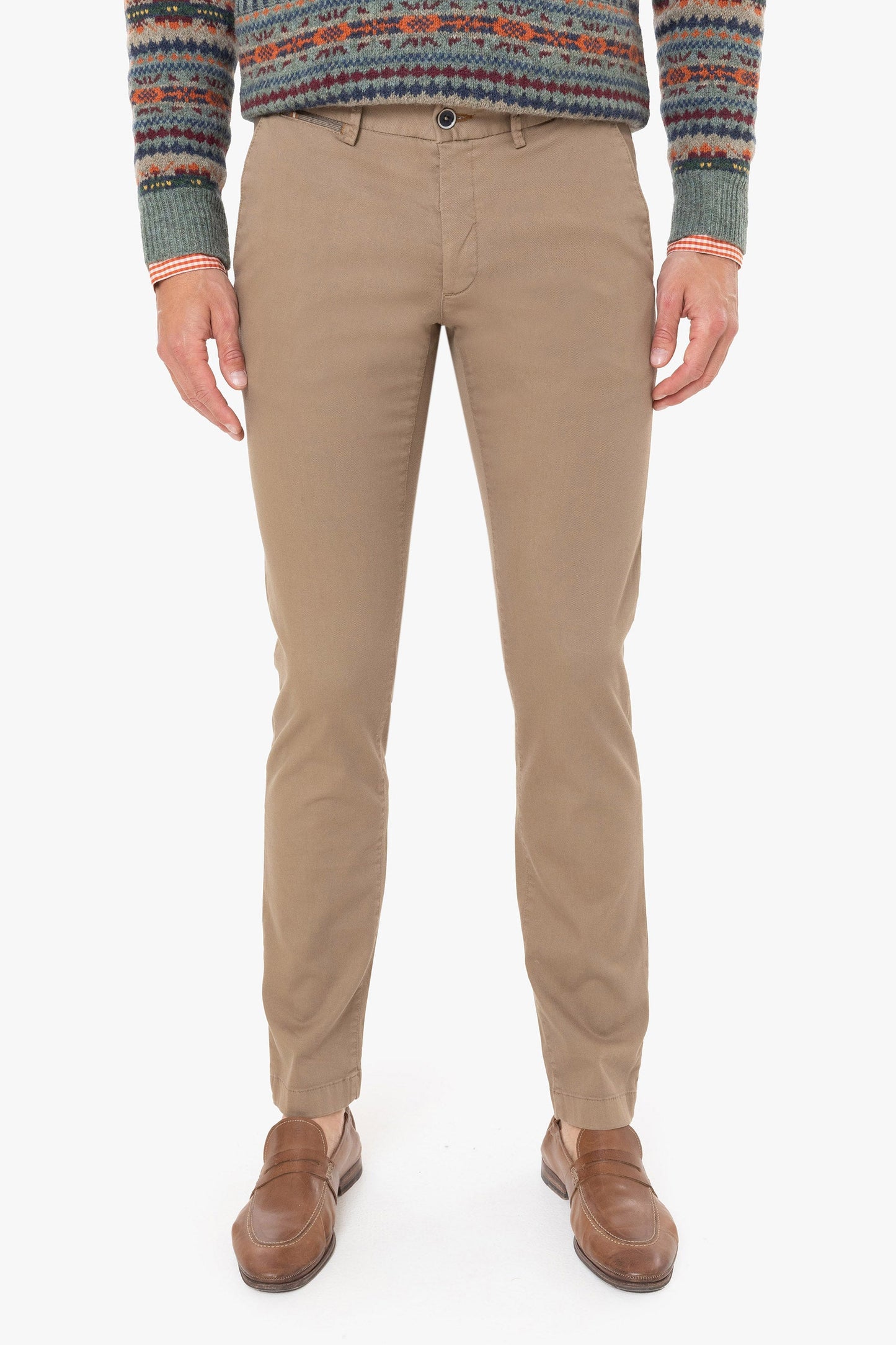 Beige cotton slim fit trousers Sidney Zilton - 16/422
