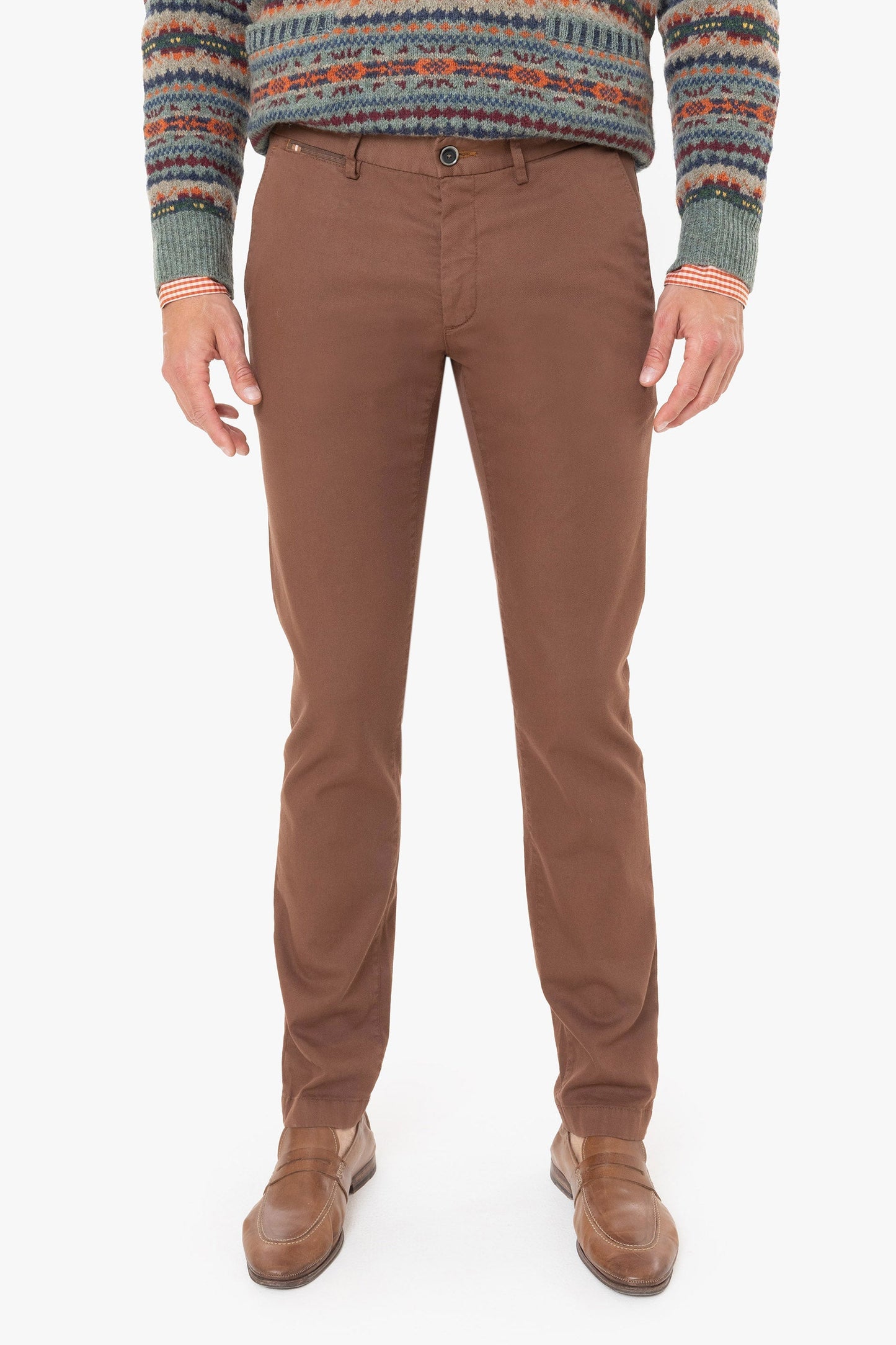 Brown cotton slim fit trousers Sidney Zilton - 16/681