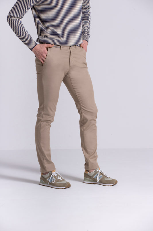 Beige cotton slim fit trousers Zilton - Sidney 17/420