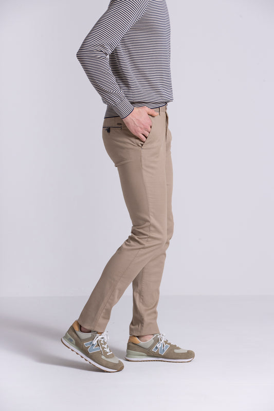 Beige cotton slim fit trousers Zilton - Sidney 17/420