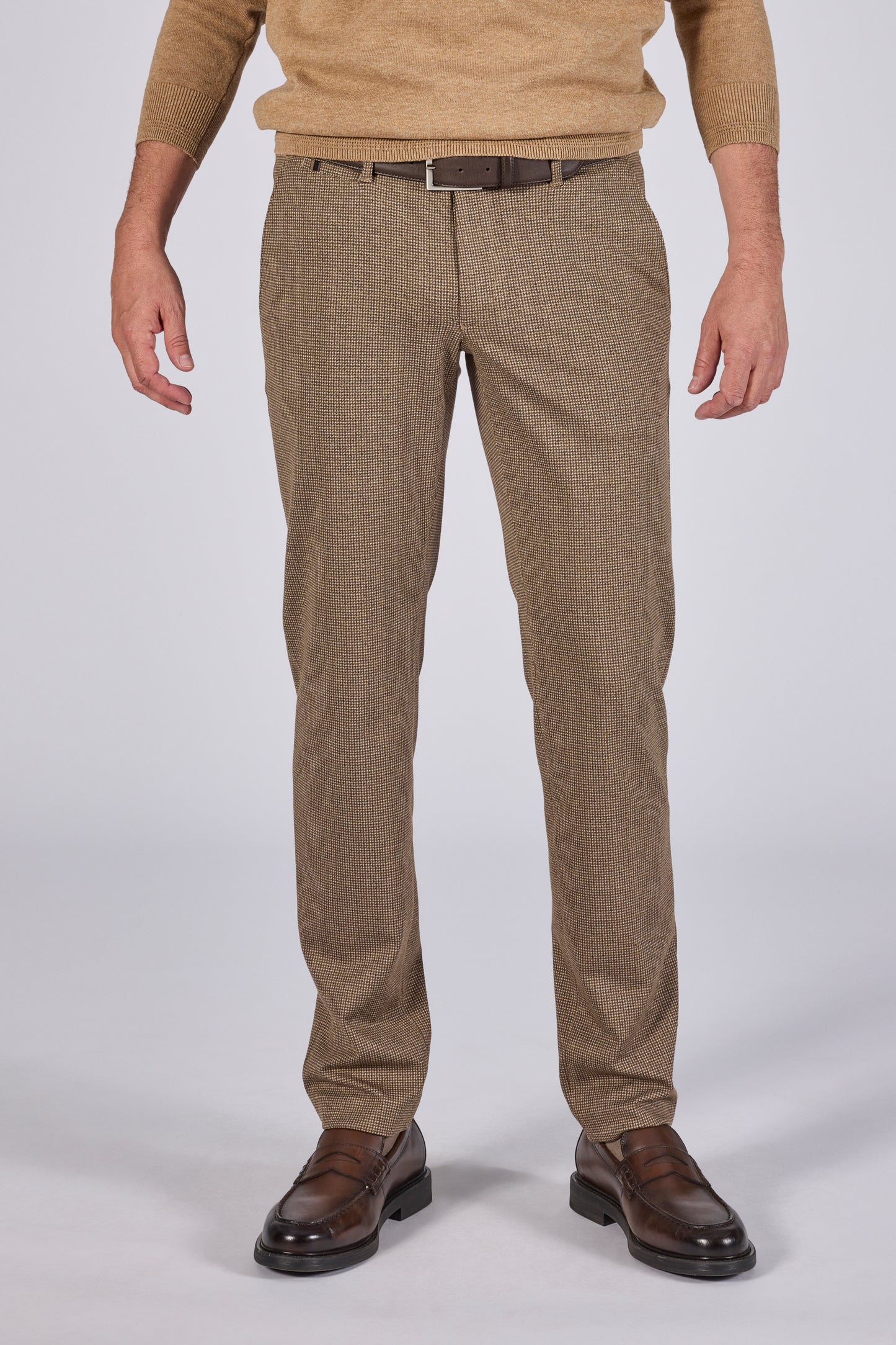 Brown checkered modeern fit trousers Zilton - Sidney 81/563
