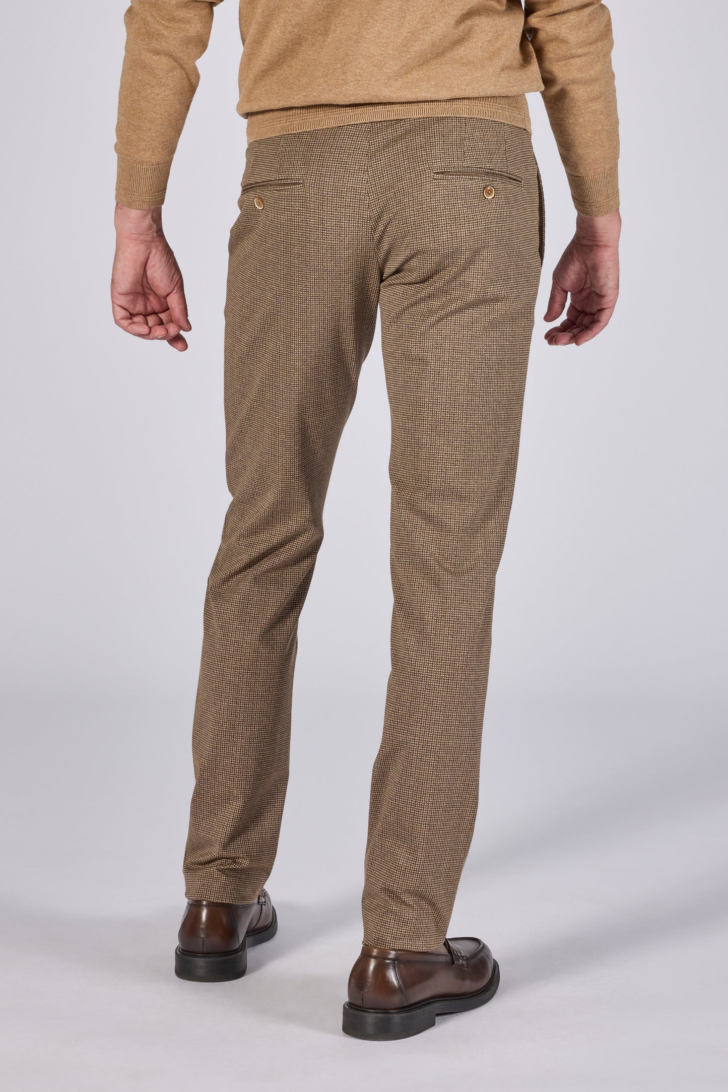 Brown checkered modeern fit trousers Zilton - Sidney 81/563