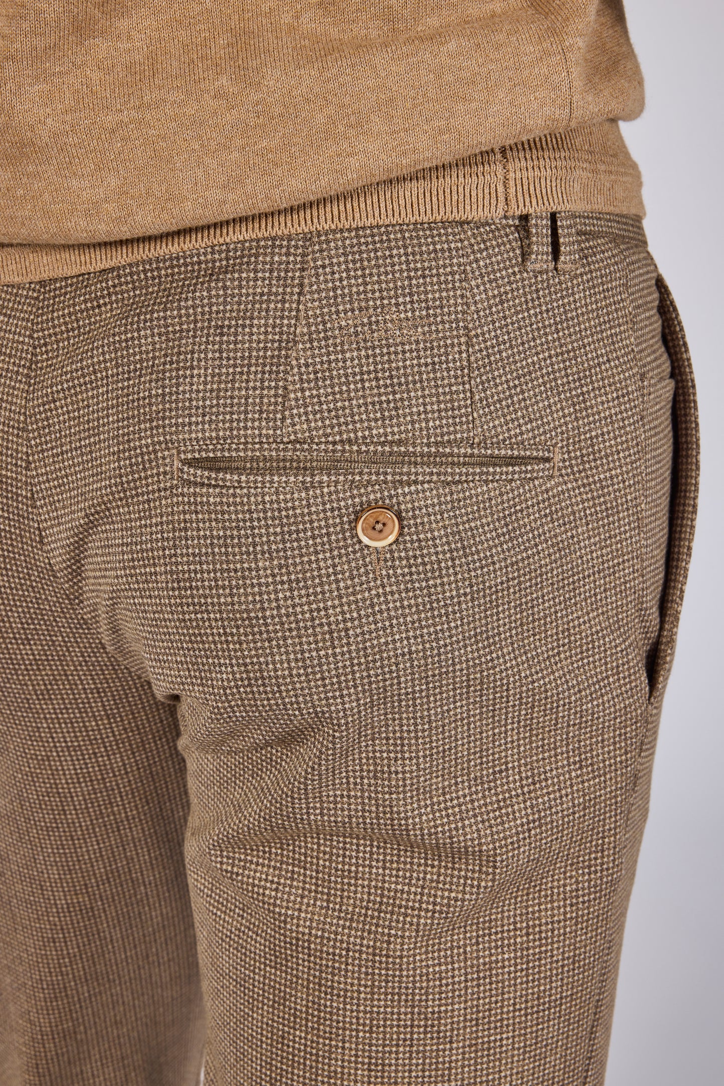 Brown checkered modeern fit trousers Zilton - Sidney 81/563