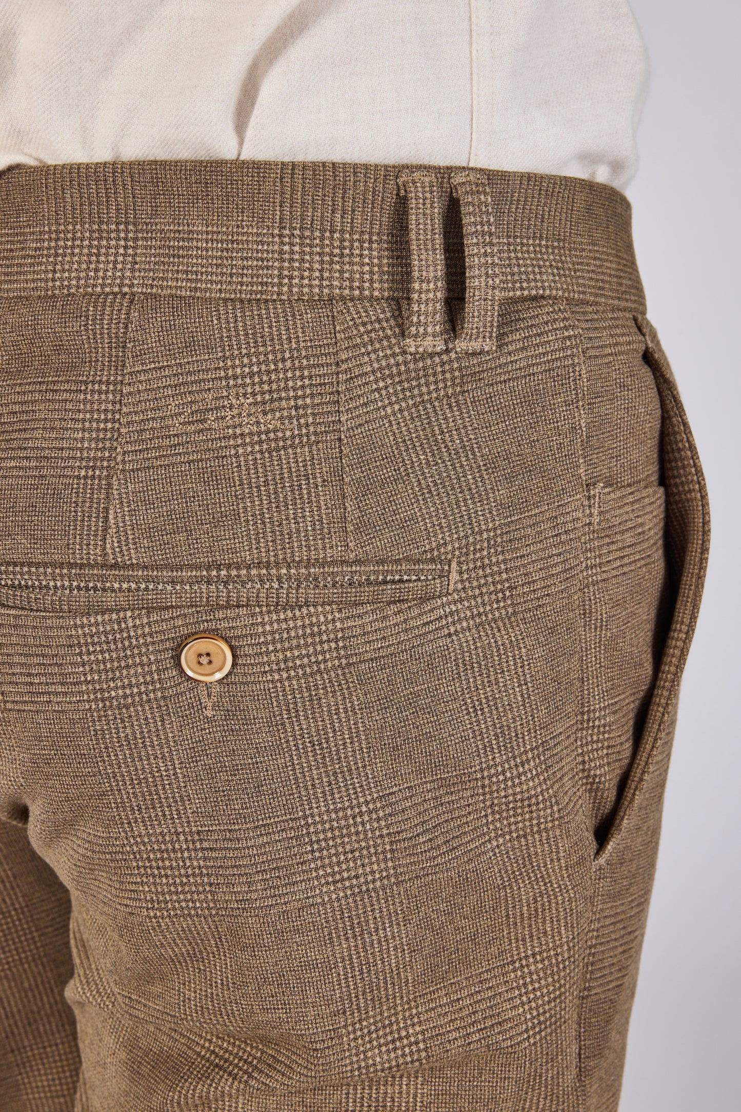 Brown checkered modern fit trousers Zilton - Sidney 82/563