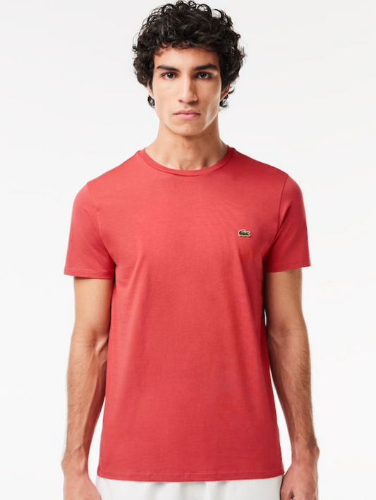 Coral cotton crew neck T-shirt Lacoste - TH6709/ZV9