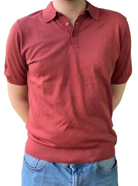 Taupe katoenen polo Seventy - MT4083/064