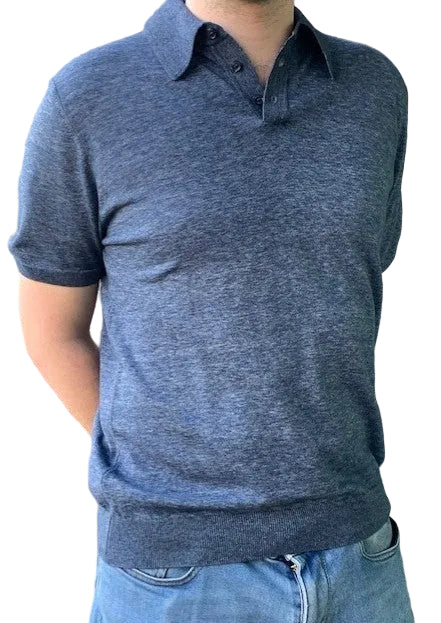 navy katoenen polo Seventy - MT4143/751