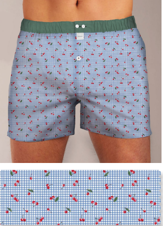 Blauwe boxershort met kersen Sixtine's - Alicia