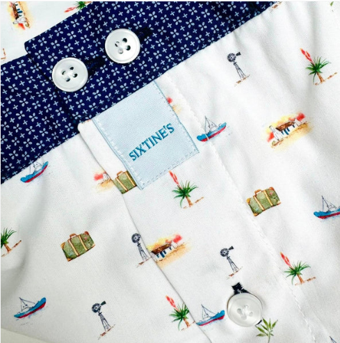 White boxershort with palmtrees Sixtine's - Elsa