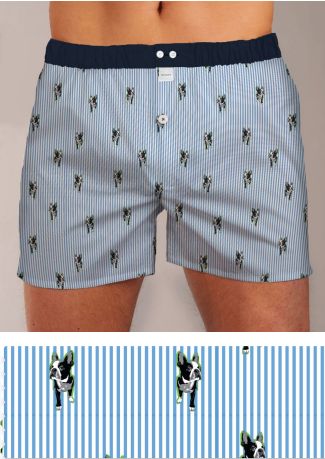Lichtblauwe boxershort met honden Sixtine's - Eve