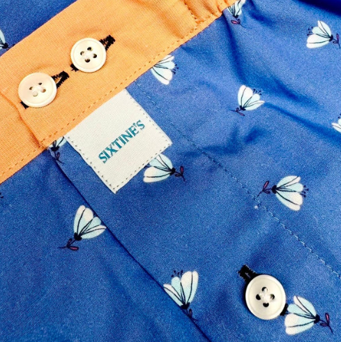 Blue boxershort with flowers Sixtine's - Floriane