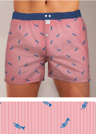 Rode boxershort met trompetten Sixtine's - Judie