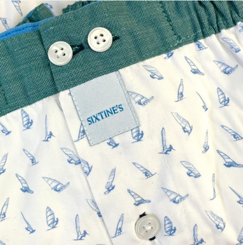 Witte boxershort met boten Sixtine's - Olivia