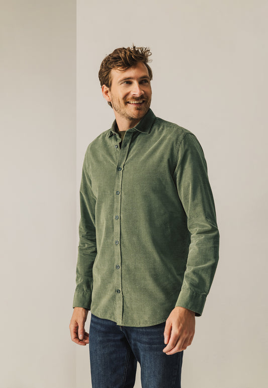Green cotton regular fit shirt State of Art - 25214/3831