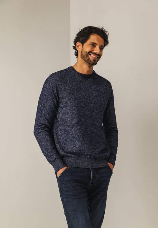 Navy V-neck pullover State of Art - 25060/5957