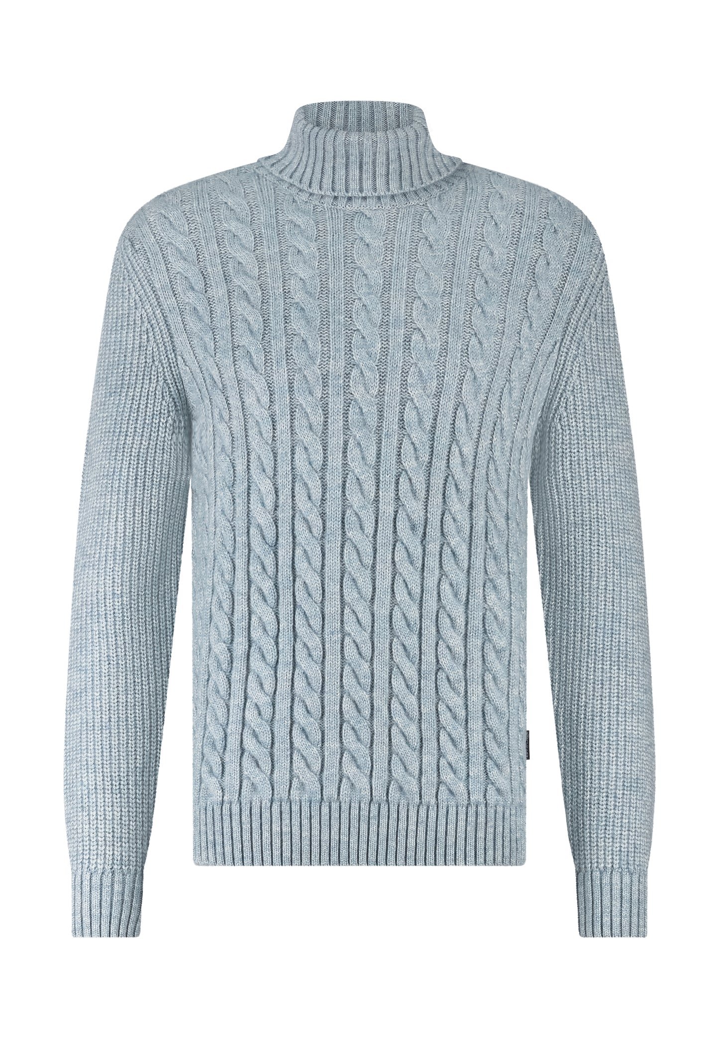Blauwe kabel turtle neck trui State of Art - 25061/5614