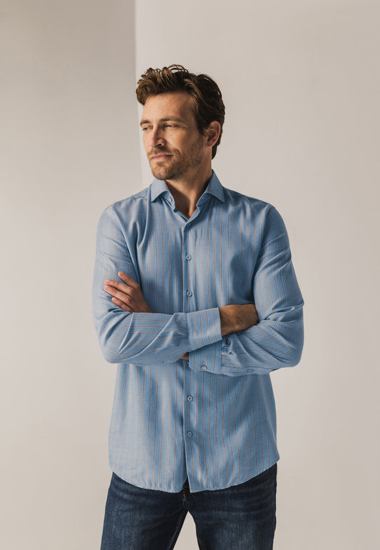 Blue striped regular fit shirt State of Art - 25216/5689