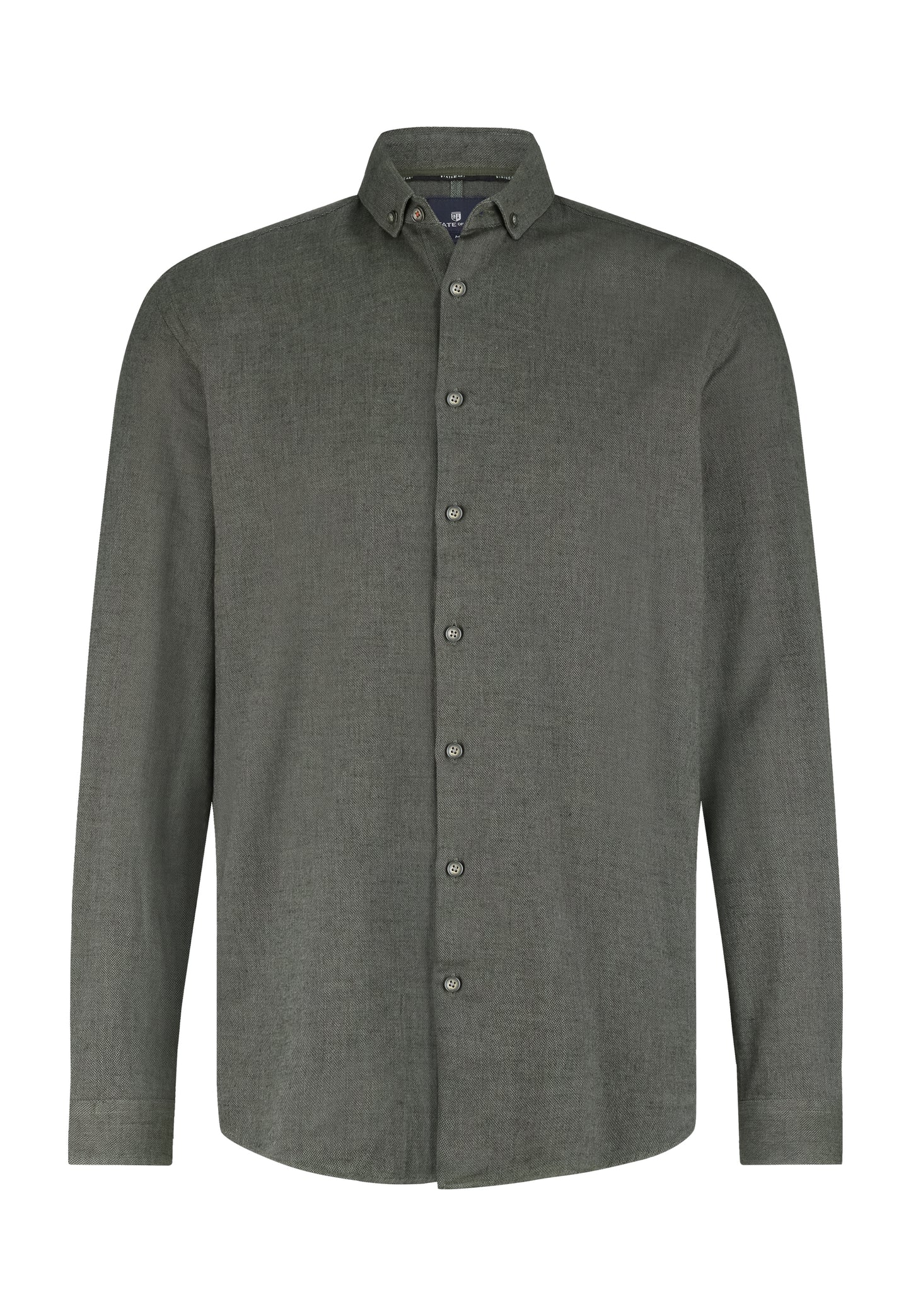 Dark green cotton regular fit shirt State of Art - 25213/3759